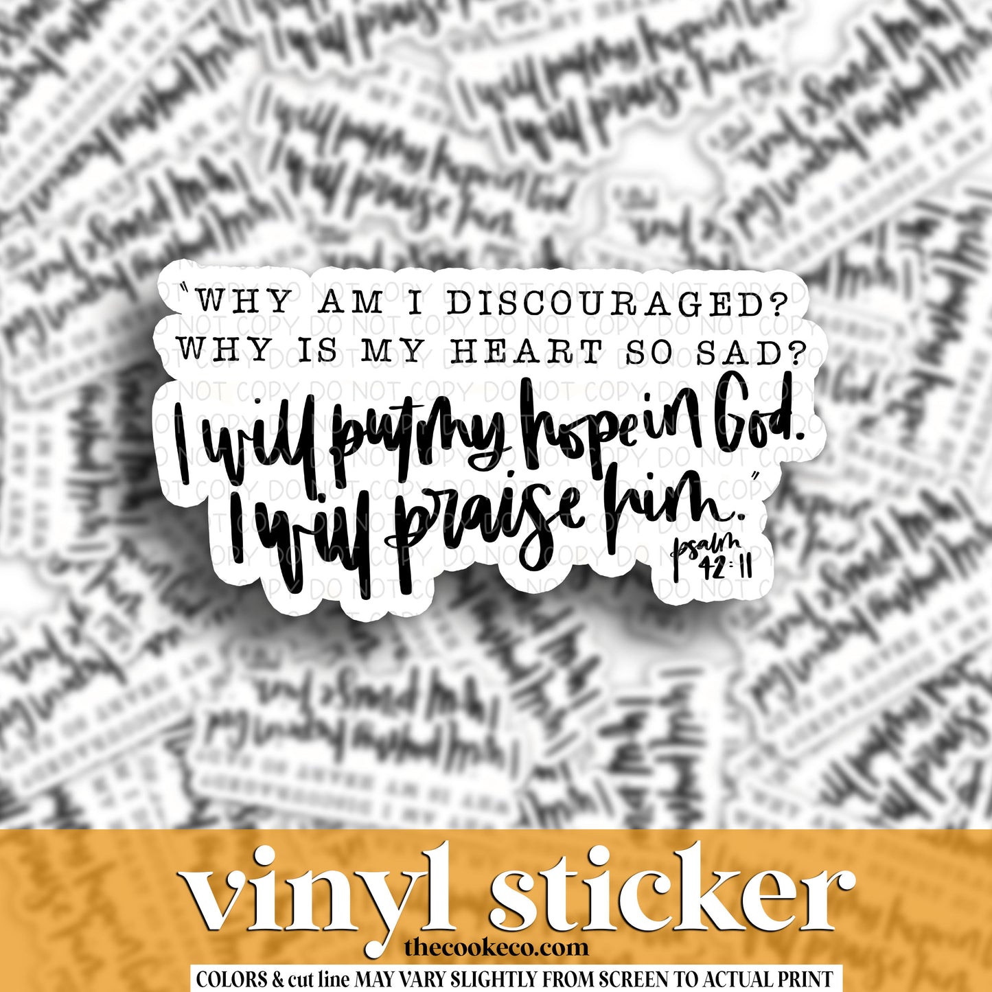 Vinyl Sticker | #V1636 -  WHY AM I DISCOURAGED? WHY AM I SAD?
