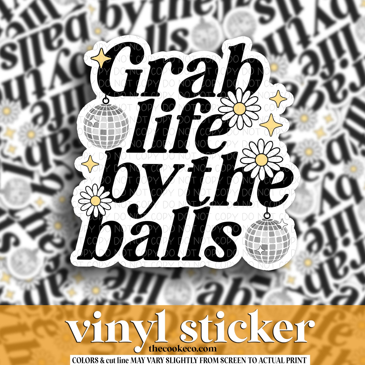 Vinyl Sticker | #V1664  - GRAB LIFE BY THE BALLS