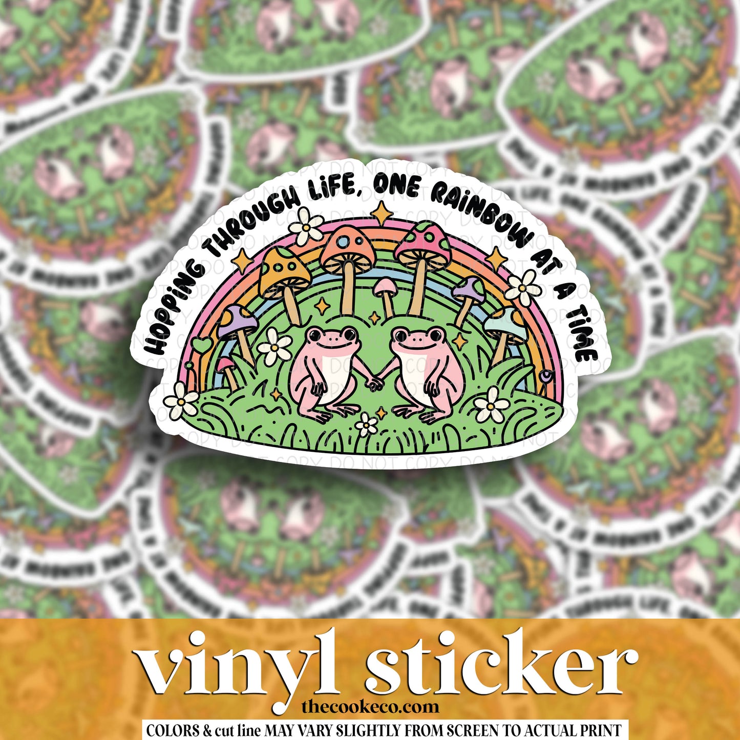 Vinyl Sticker | #V1680  - HOPPING THROUGH LIFE, ONE RAINBOW AT A TIME