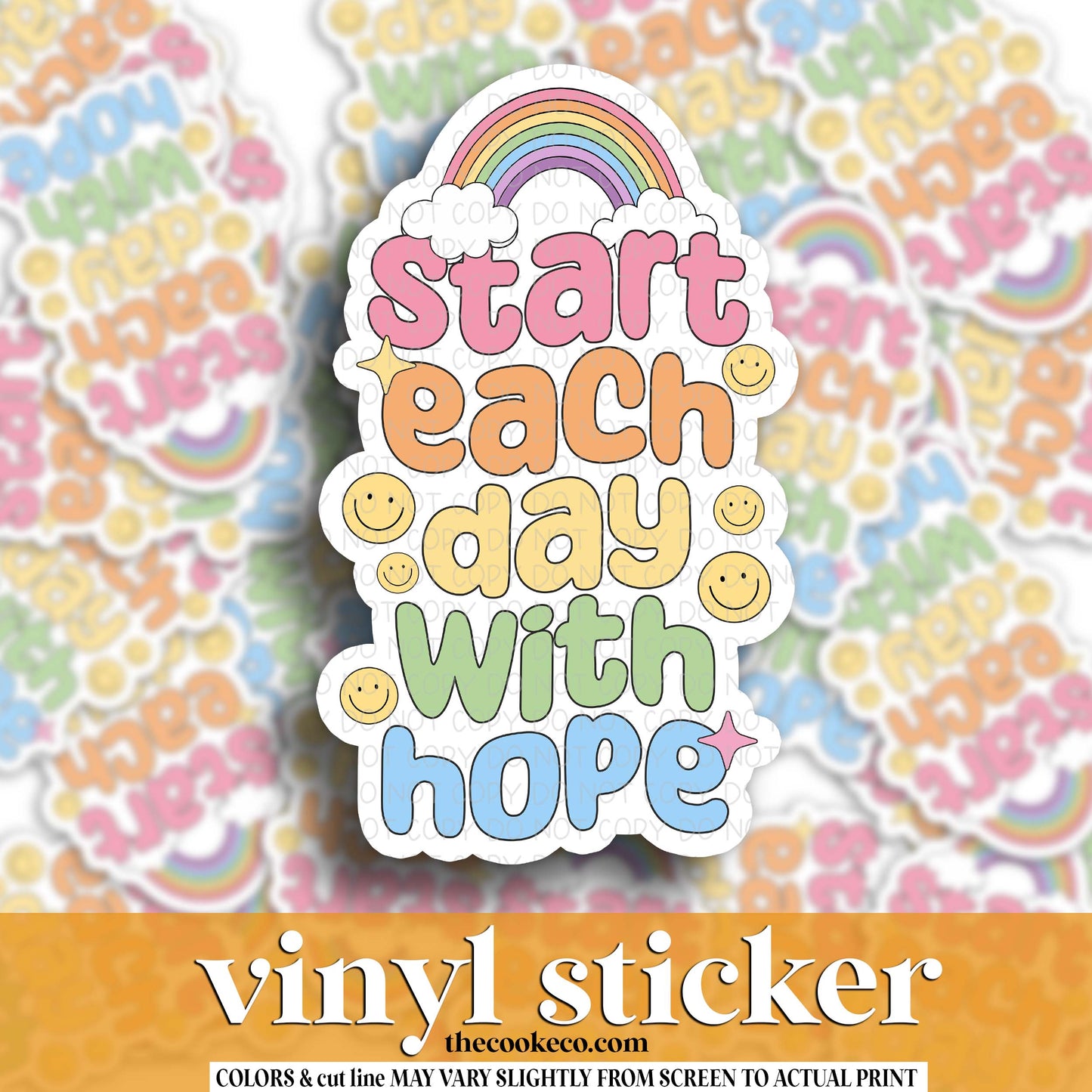 Vinyl Sticker | #V1686  - START EACH DAY WITH HOPE