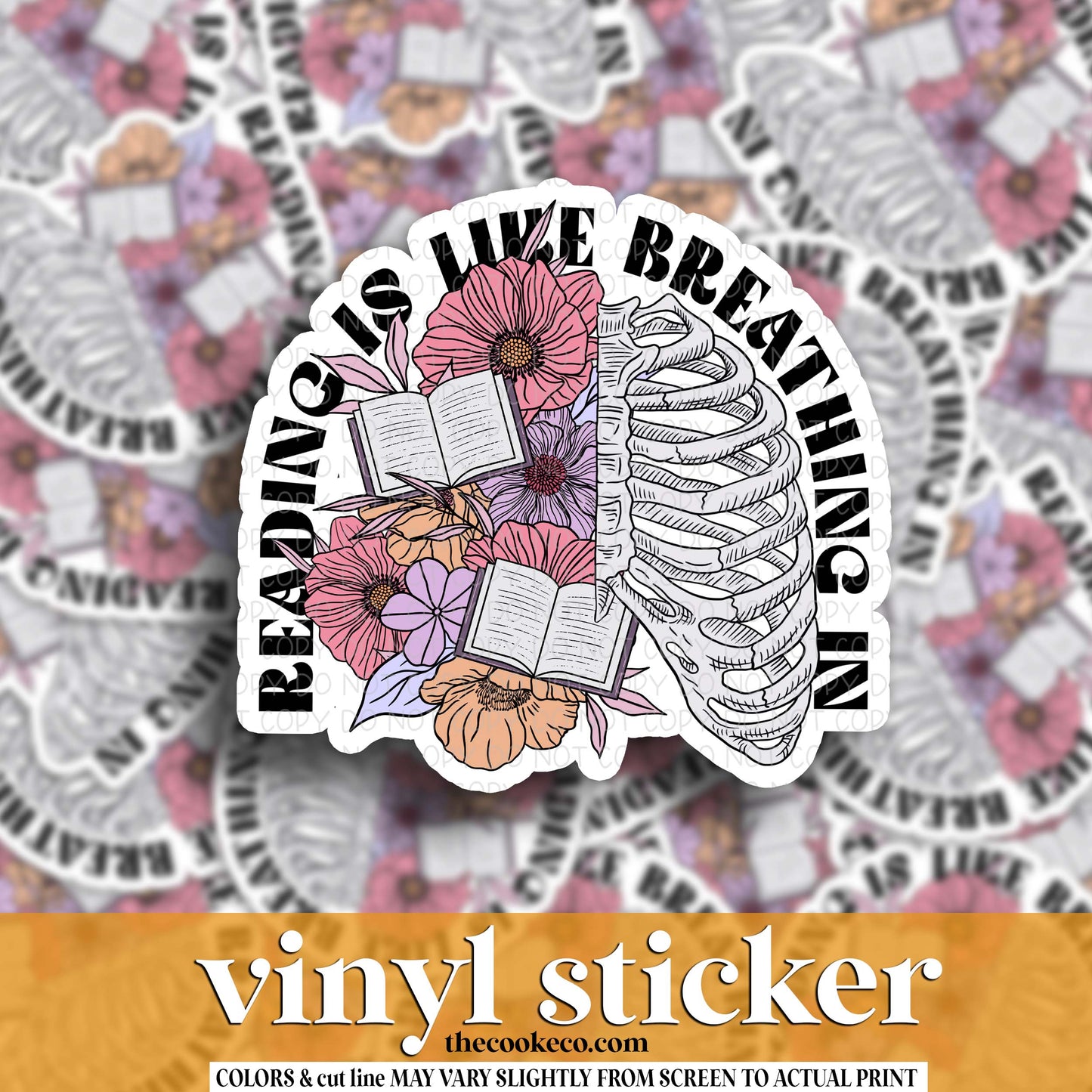 Vinyl Sticker | #V1737 - READING IS LIKE BREATHING IN