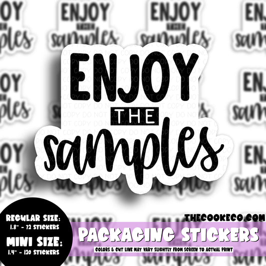 PTO Packaging Stickers | #BW0168 - ENJOY THE SAMPLES