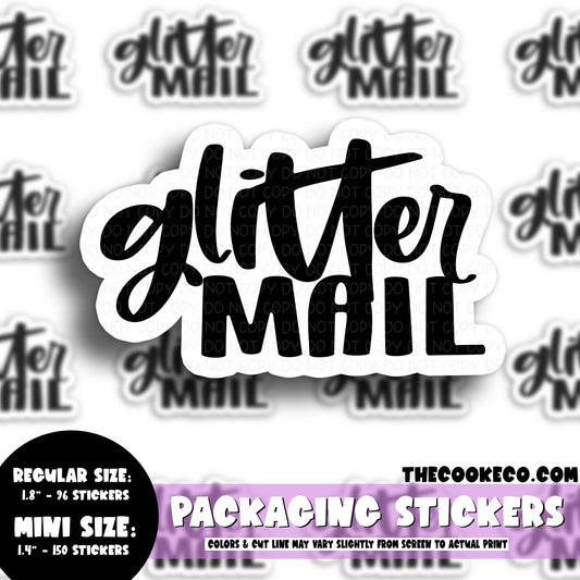 PTO Packaging Stickers | #BW0171 - GLITTER MAIL