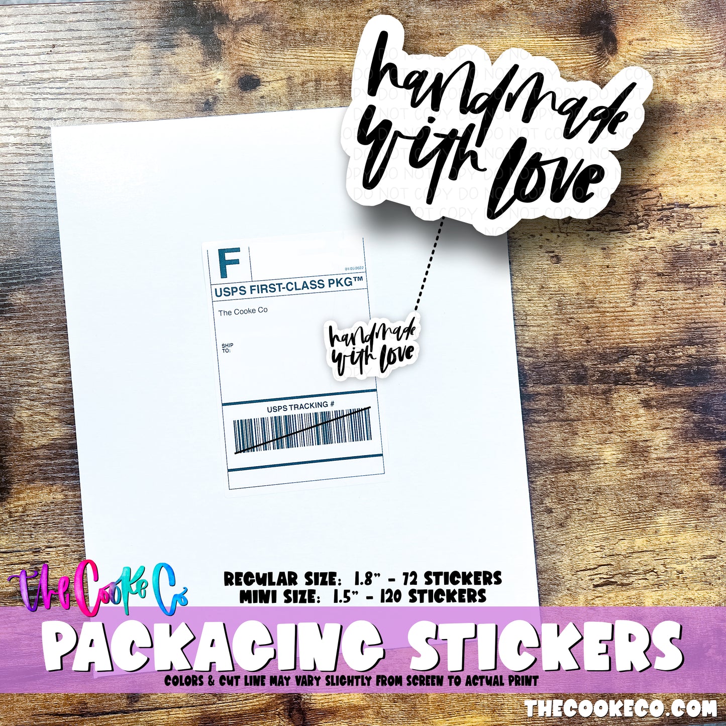 Packaging Stickers | #BW0212 - HANDMADE WITH LOVE