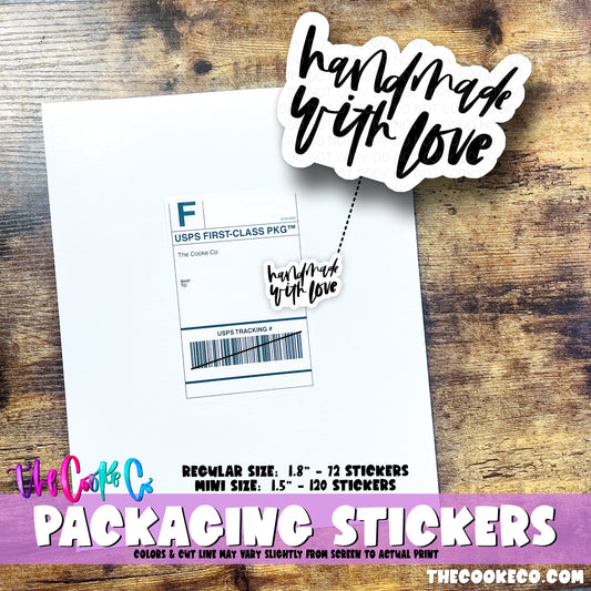 PTO Packaging Stickers | #BW0212 - HANDMADE WITH LOVE