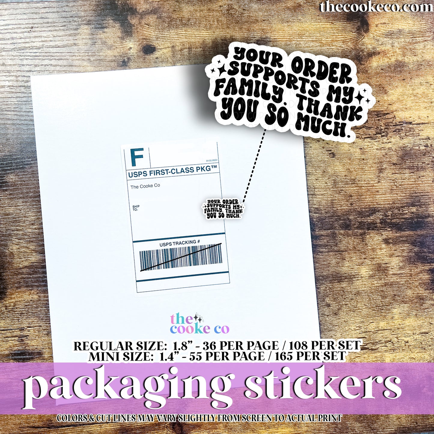 Packaging Stickers | #BW0247 - SUPPORTS MY FAMILY
