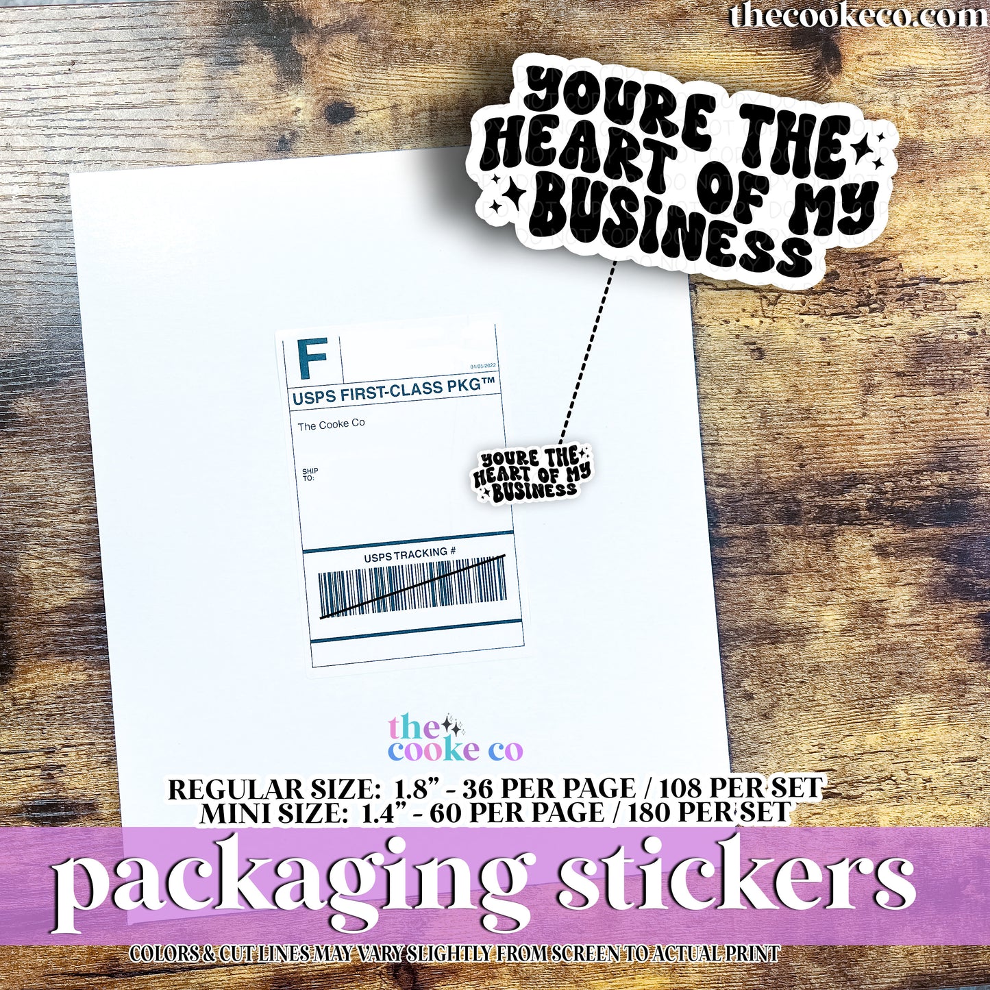 PTO Packaging Stickers | #BW0249 - HEART OF MY BUSINESS