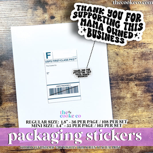 PTO Packaging Stickers | #BW0252 - MAMA OWNED BUSINESS