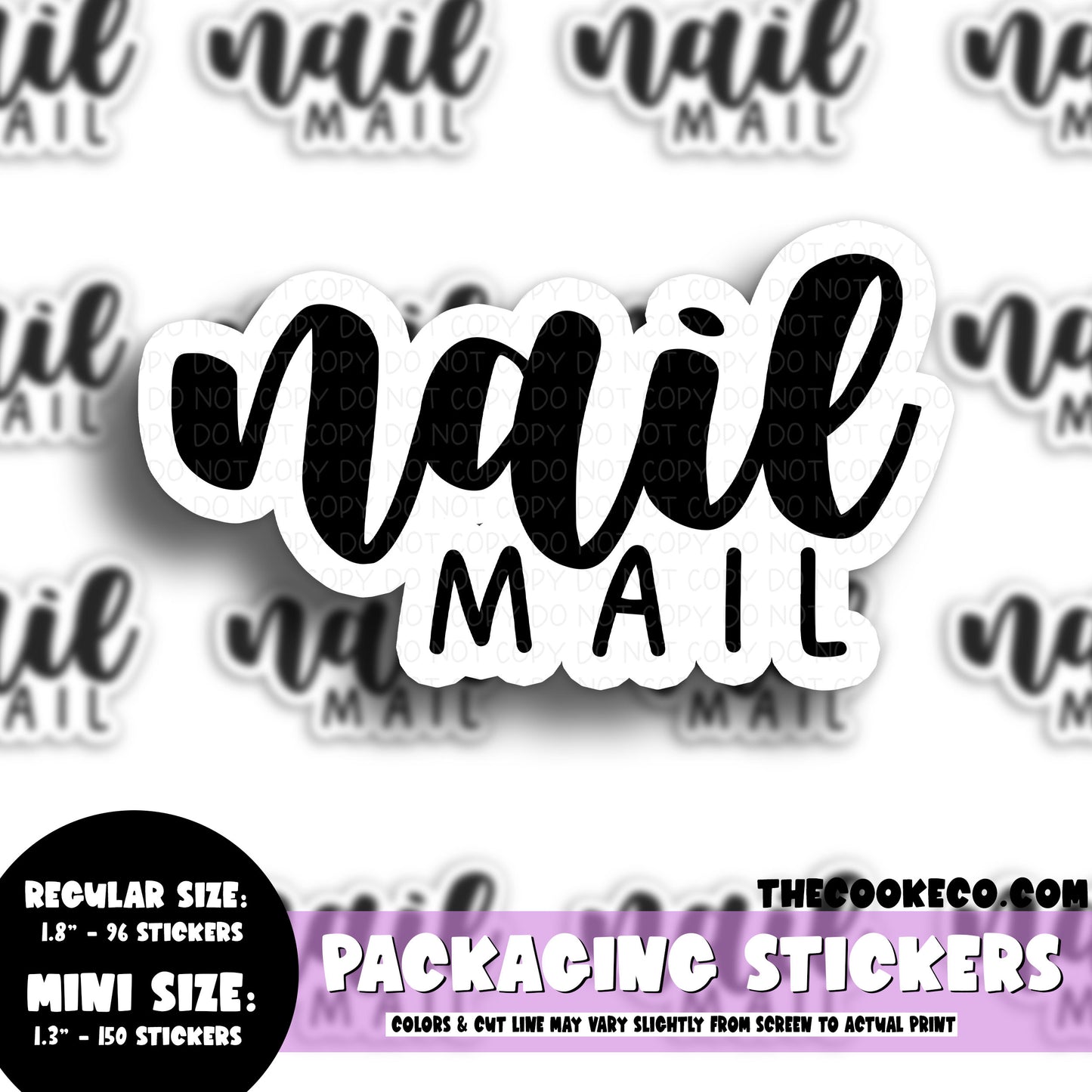 PTO Packaging Stickers | #BW0180 - NAIL MAIL