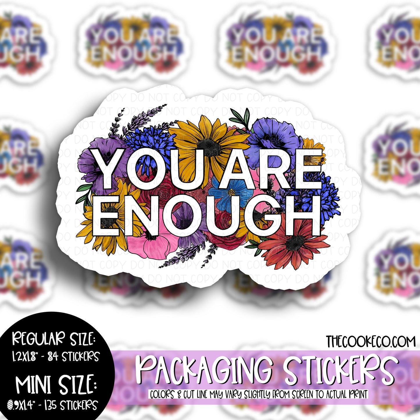 PTO Packaging Stickers | #C0489 - YOU ARE ENOUGH