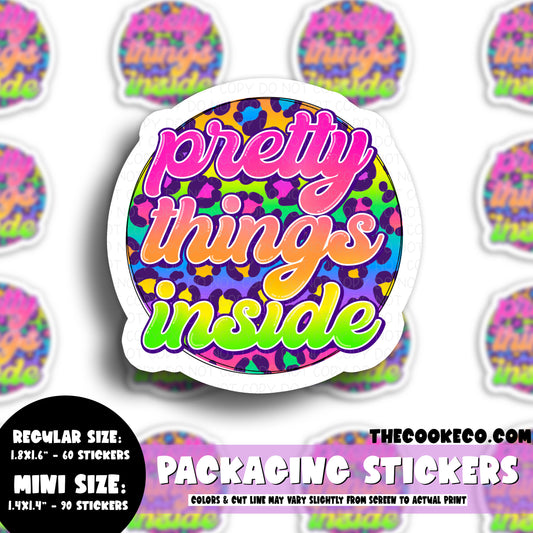 PTO Packaging Stickers | #C0540 - PRETTY THINGS INSIDE RAINBOW LEOPARD