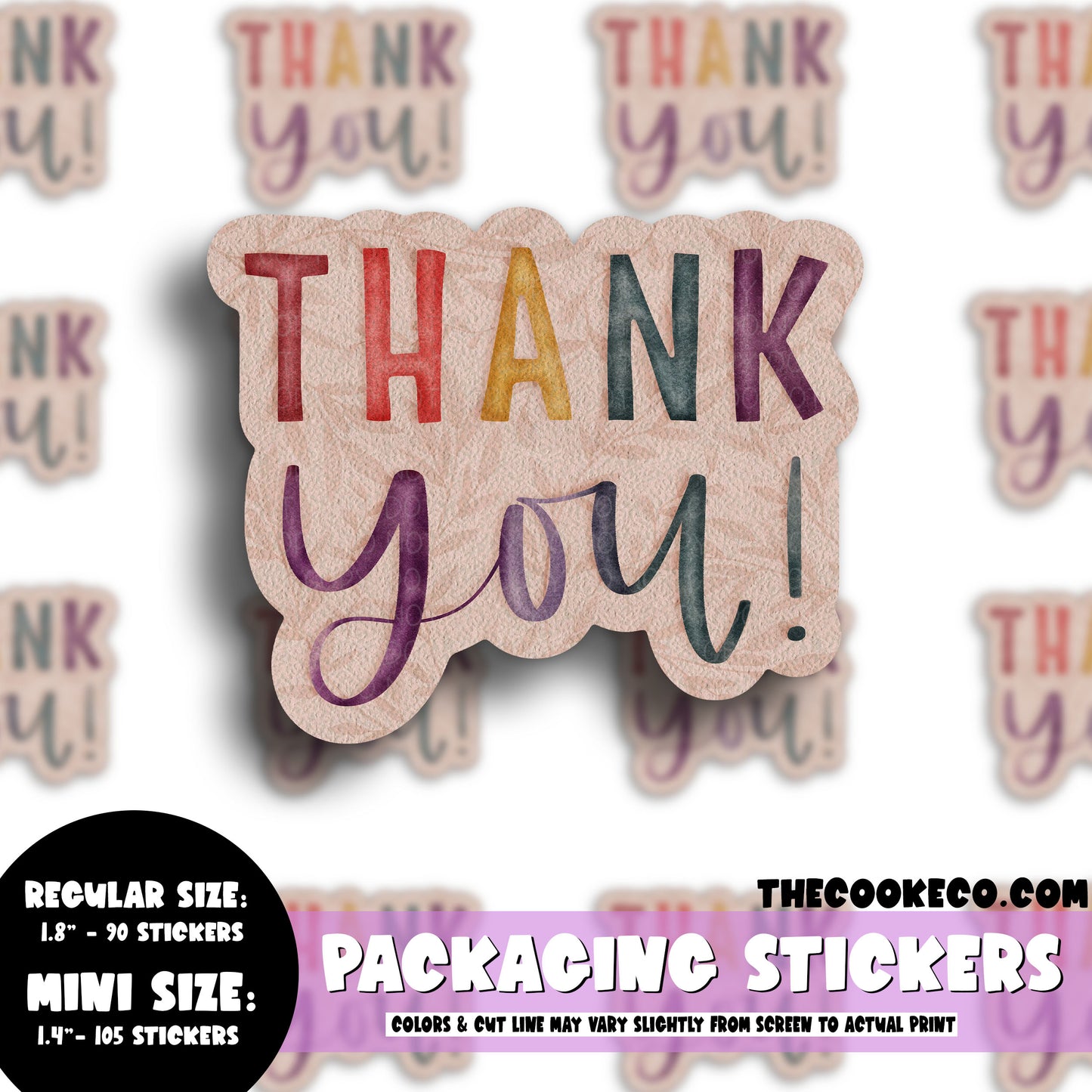 PTO Packaging Stickers | #C0735 - THANK YOU