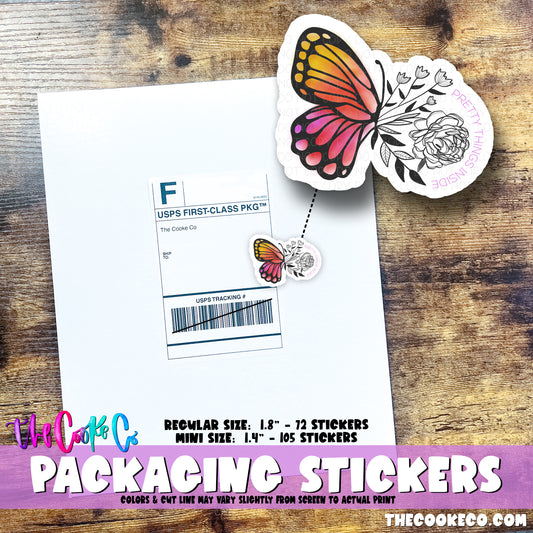 PTO Packaging Stickers | #C0798 - PRETTY THINGS INSIDE BUTTERFLY