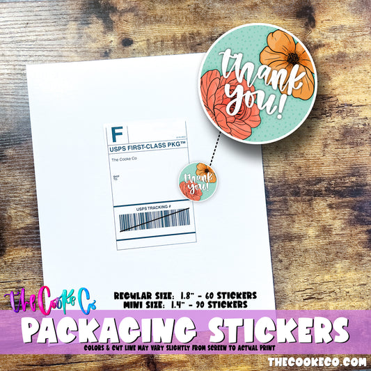 PTO Packaging Stickers | #C0801 - THANK YOU