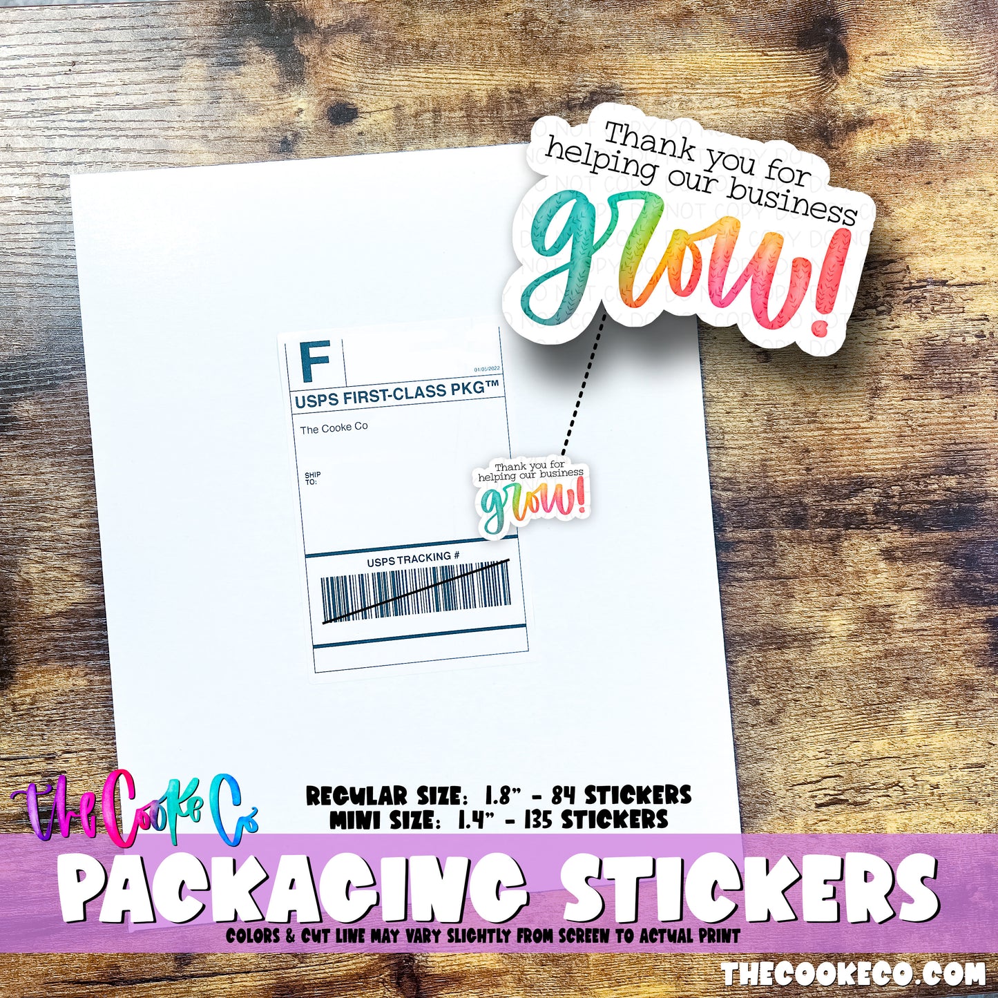 Packaging Stickers | #C0802 - THANK YOU FOR HELPING OUR BUSINESS GROW