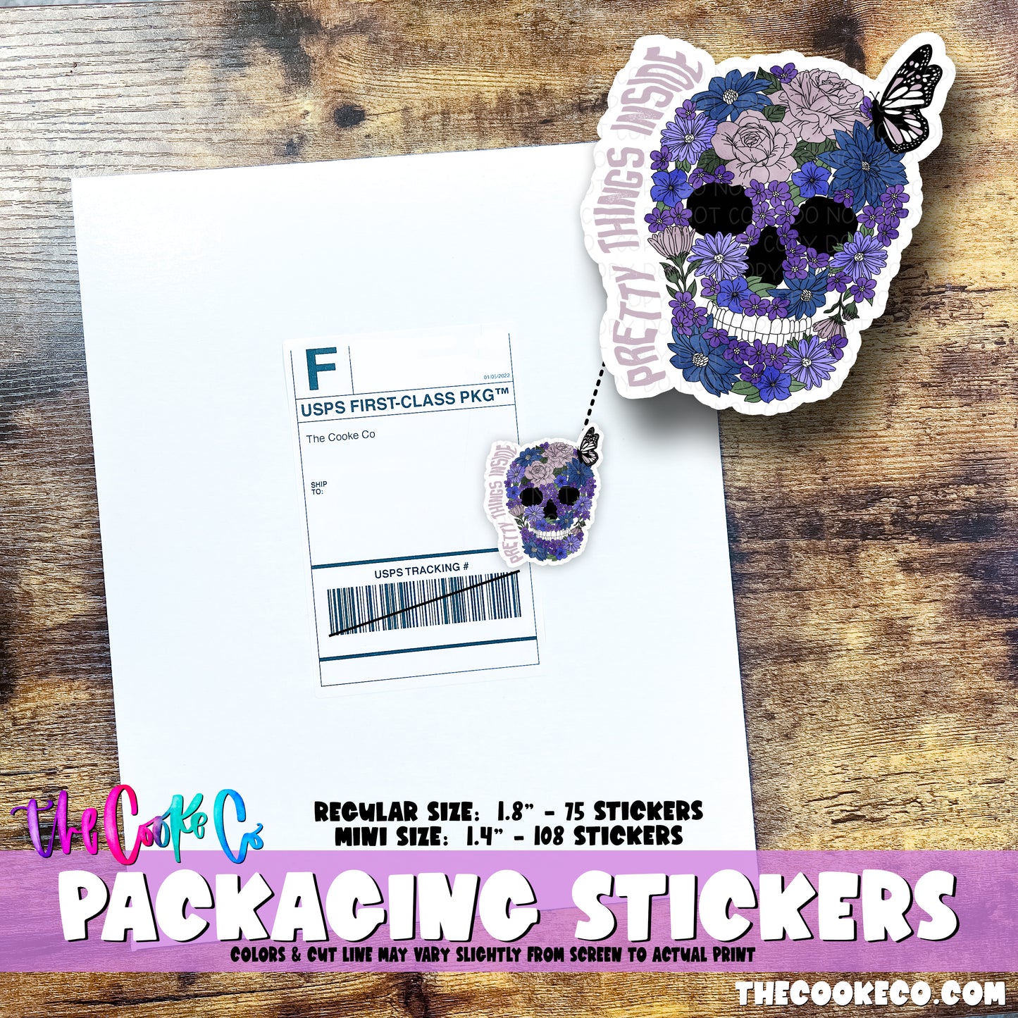 PTO Packaging Stickers | #C0811 - PRETTY THINGS INSIDE SKELLIE