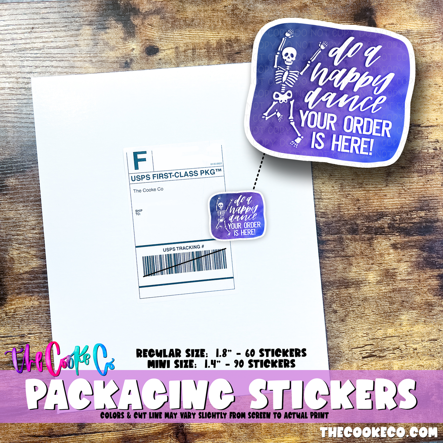 PTO Packaging Stickers | #C0812 - DO A HAPPY DANCE YOUR ORDER IS HERE