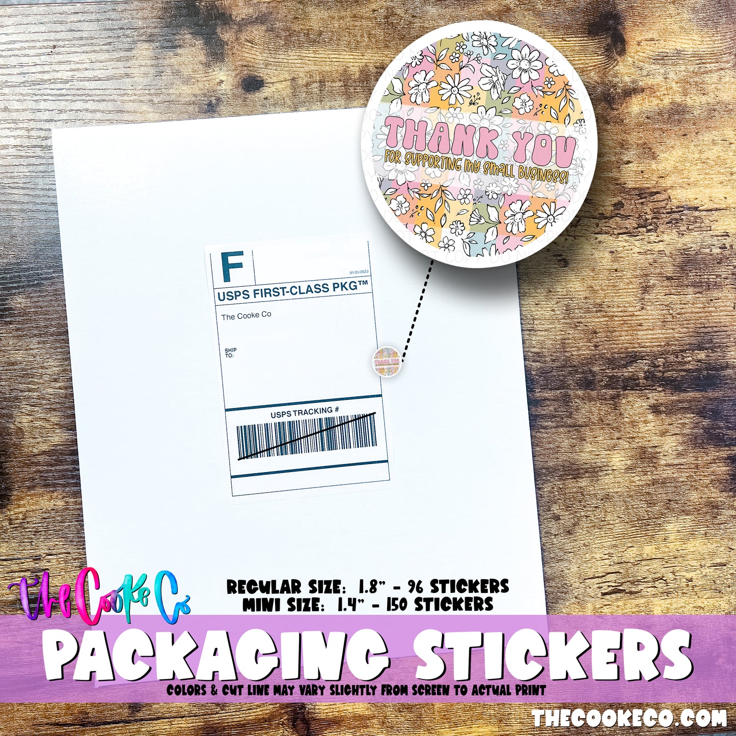 PTO Packaging Stickers | #C0822 - THANK YOU