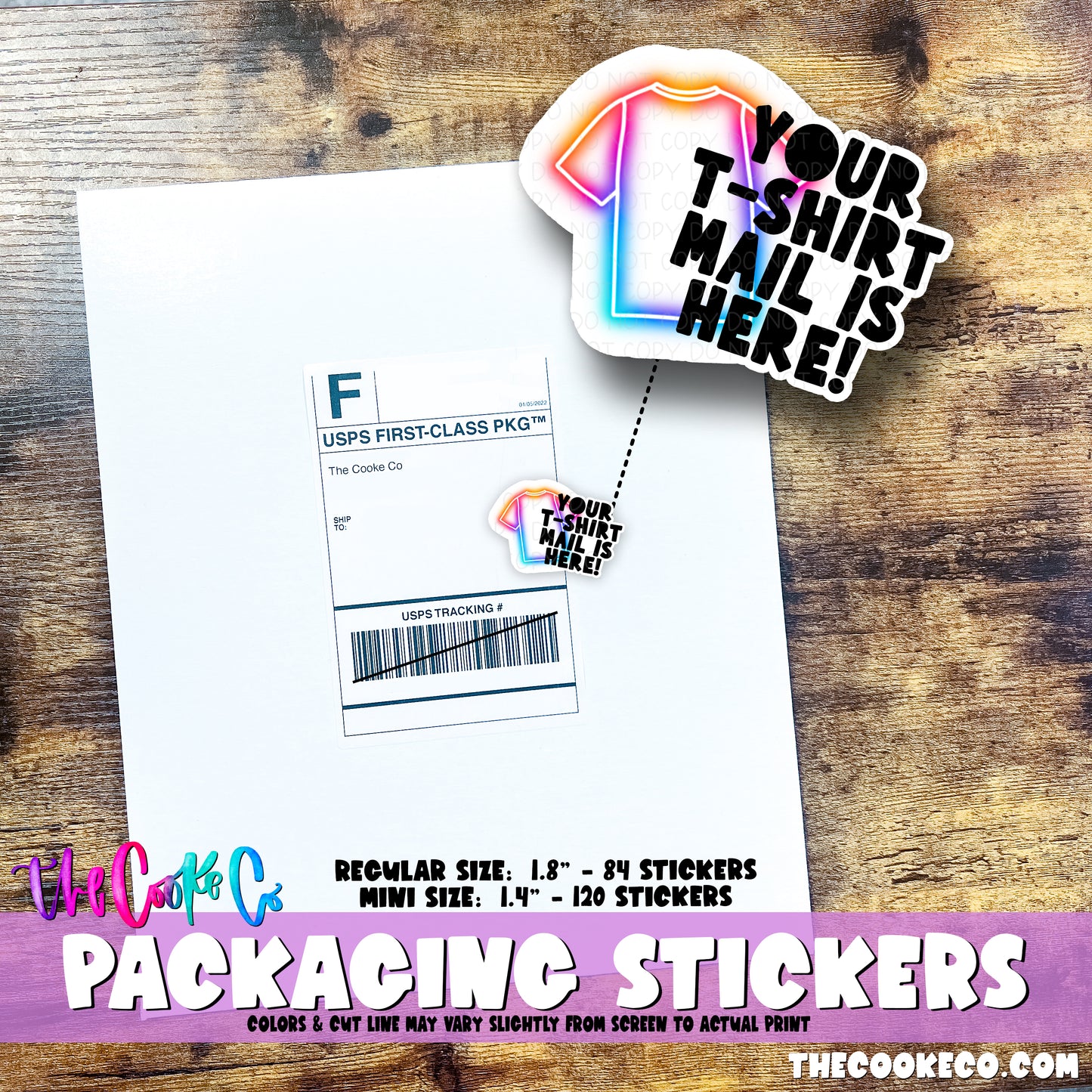 PTO Packaging Stickers | #C0834 - YOUR T-SHIRT MAIL IS HERE
