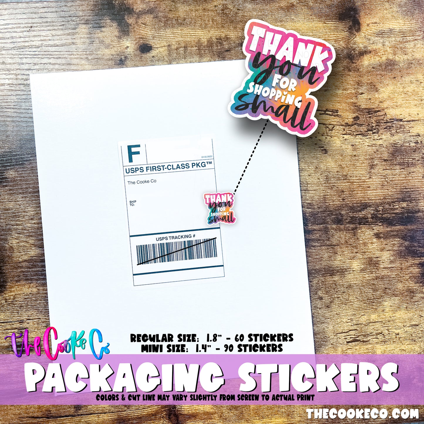 Packaging Stickers | #C0871 - THANK YOU FOR SHOPPING SMALL