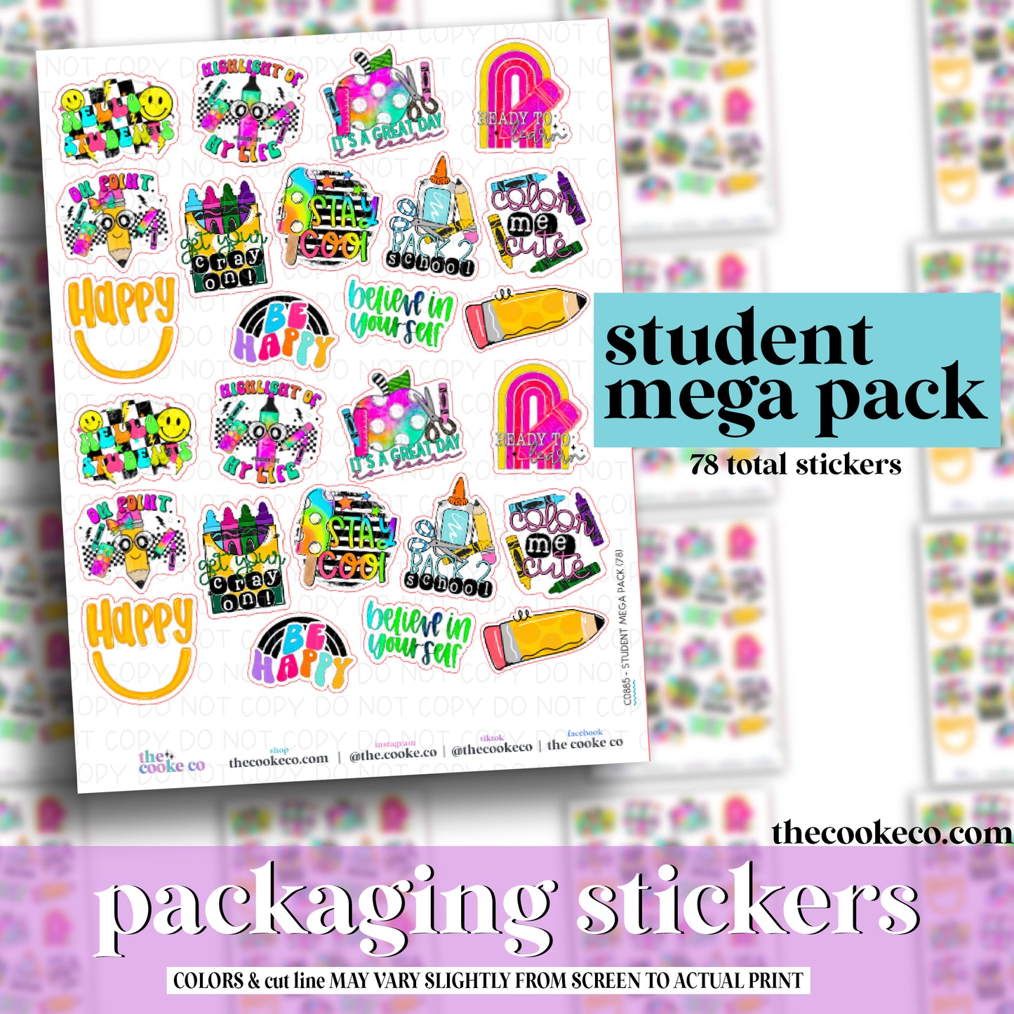 Packaging Stickers | C0885 - STUDENT MEGA PACK
