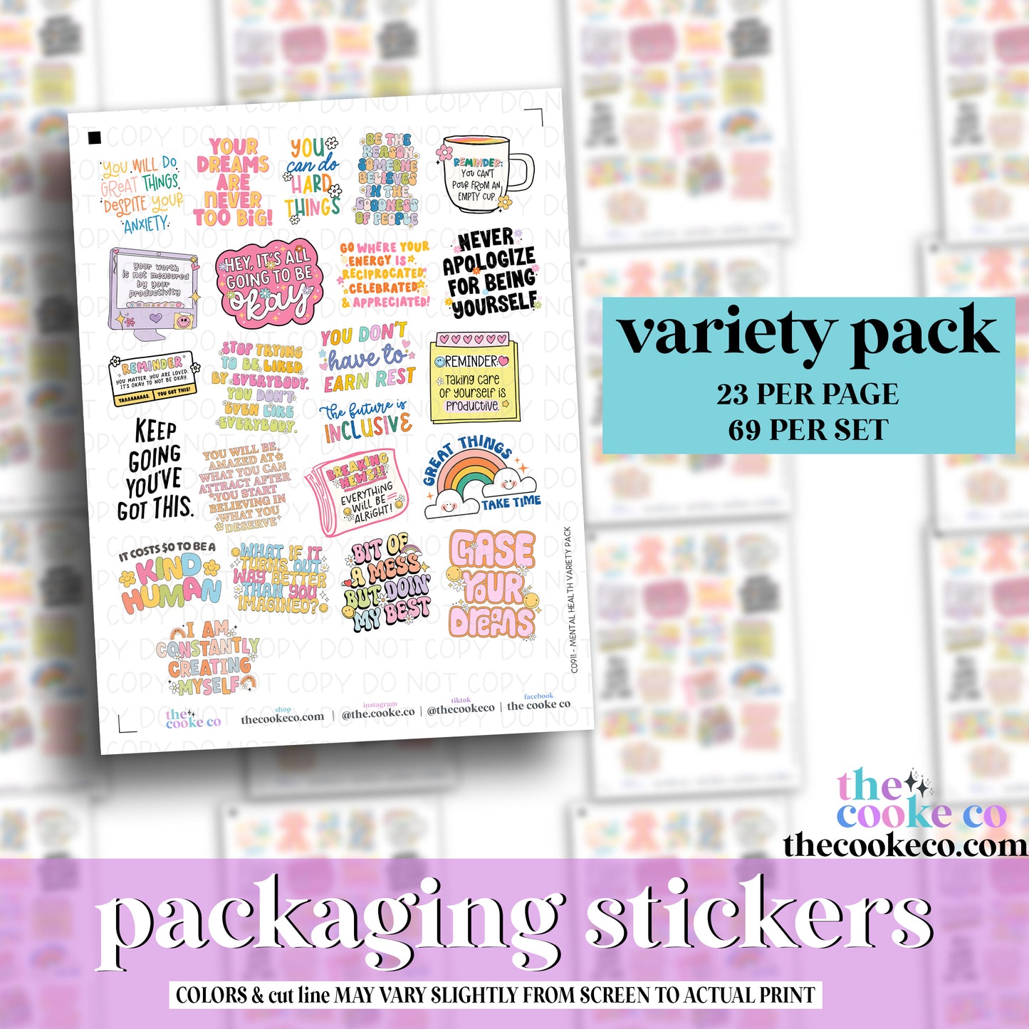 Packaging Stickers | C0911 - MENTAL HEALTH VARIETY PACK