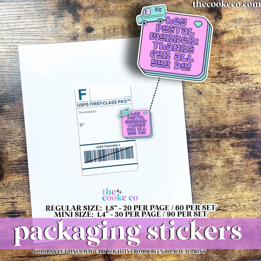 PTO Packaging Stickers | C0917 - HEY POSTAL WORKER