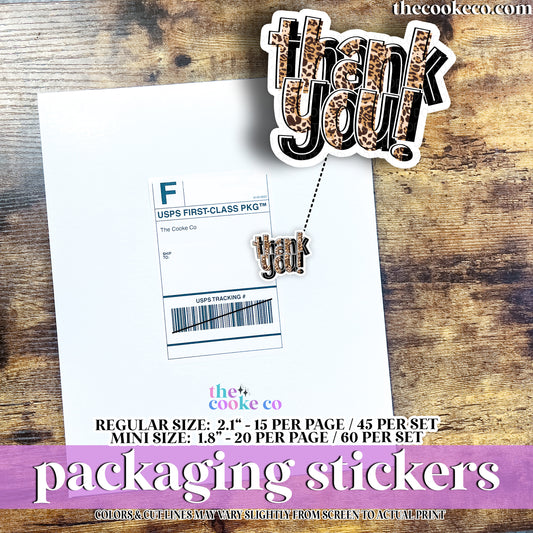 Packaging Stickers | #C0923 - THANK YOU LEOPARD