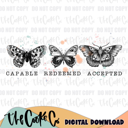 CAPABLE REDEEMED ACCEPTED | Digital Download | PNG
