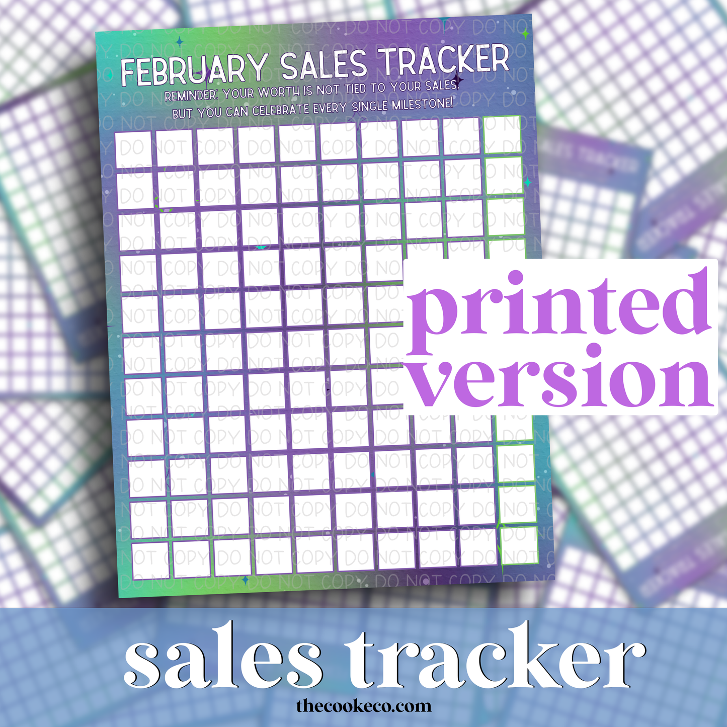 FEBRUARY SALES TRACKER - PRINTED ON CARDSTOCK