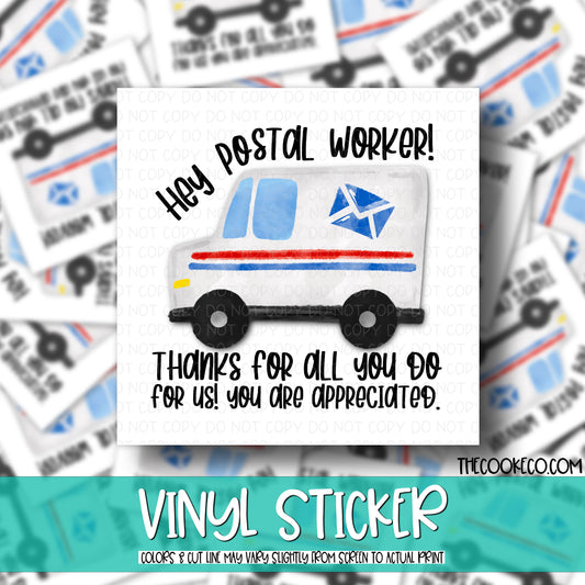 Vinyl Sticker | #V0022 - Hey Postal Worker Mailbox Sticker
