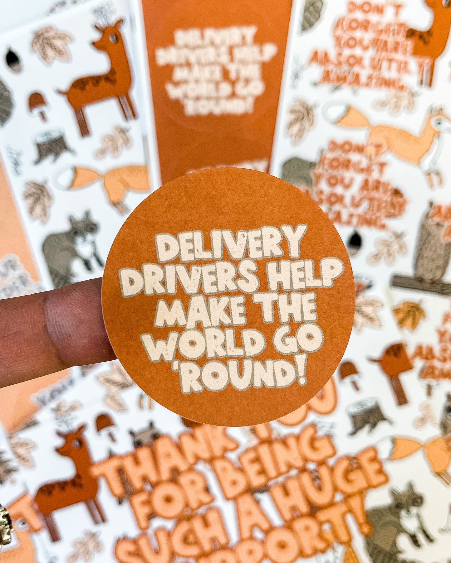 RTS Packaging Stickers | #RTS0219 - DELIVERY DRIVERS HELP MAKE THE WORLD GO ROUND
