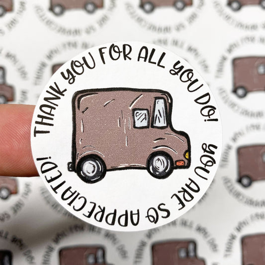 PTO Packaging Stickers | #C0081 - POSTAL WORKER - UPS ©