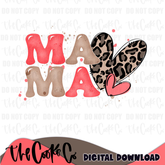 MAMA LEOPARD HEART | Digital Download | PNG