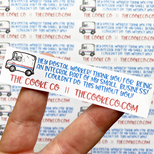 Customizable Packaging Stickers | #0028 - Hey Postal Worker Customizable! ©