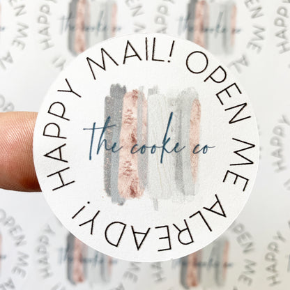 Custom Packaging Stickers | Customizable: #0020- Happy Mail