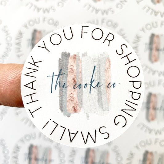 Custom Packaging Stickers | Customizable: #0017 - Thank You For Shopping Small