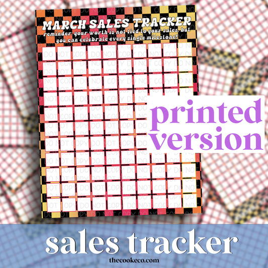 MARCH SALES TRACKER - PRINTED ON CARDSTOCK