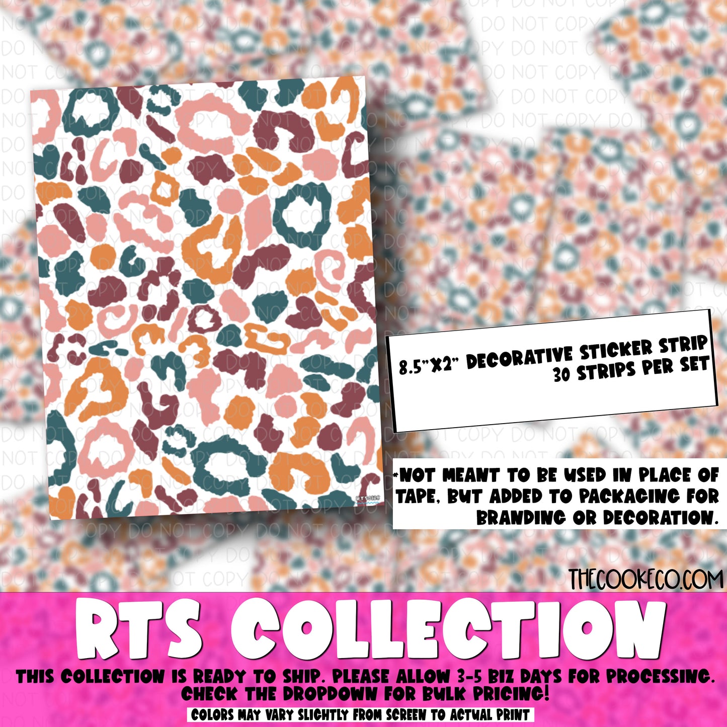 RTS Packaging Stickers | RTS0128 - STRIPS FALL LEOPARD