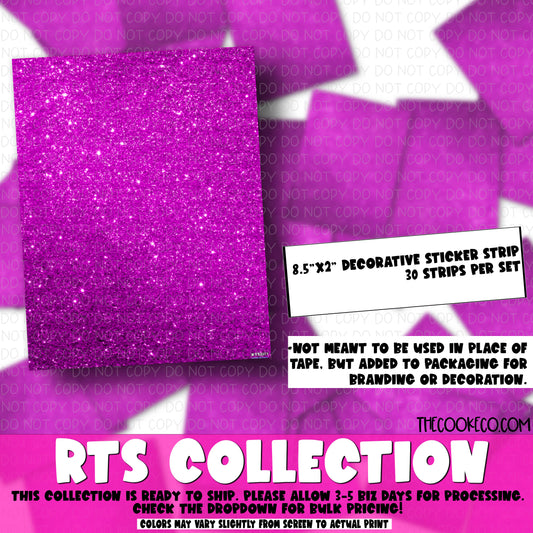 RTS Packaging Stickers | RTS0139 - STRIPS PURPLE GLITTER
