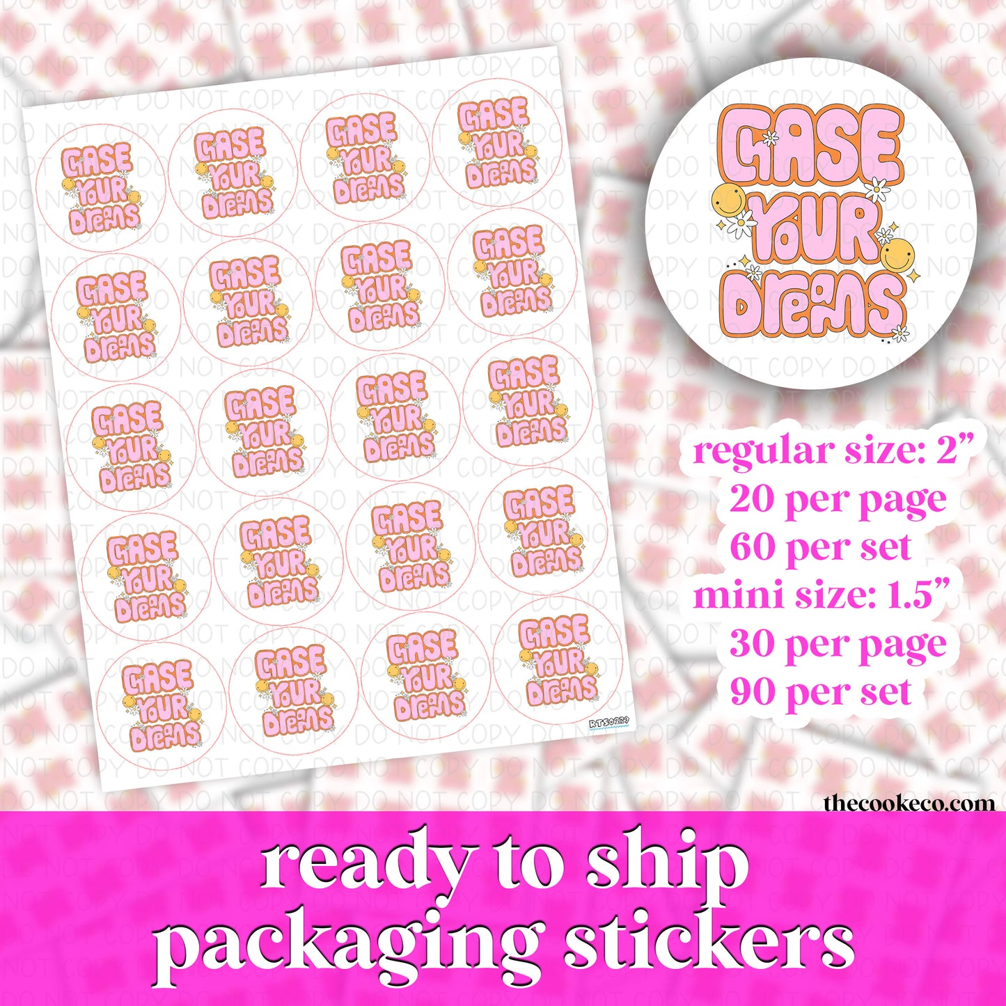 PACKAGING STICKERS | #RTS0239 - CHASE YOUR DREAMS