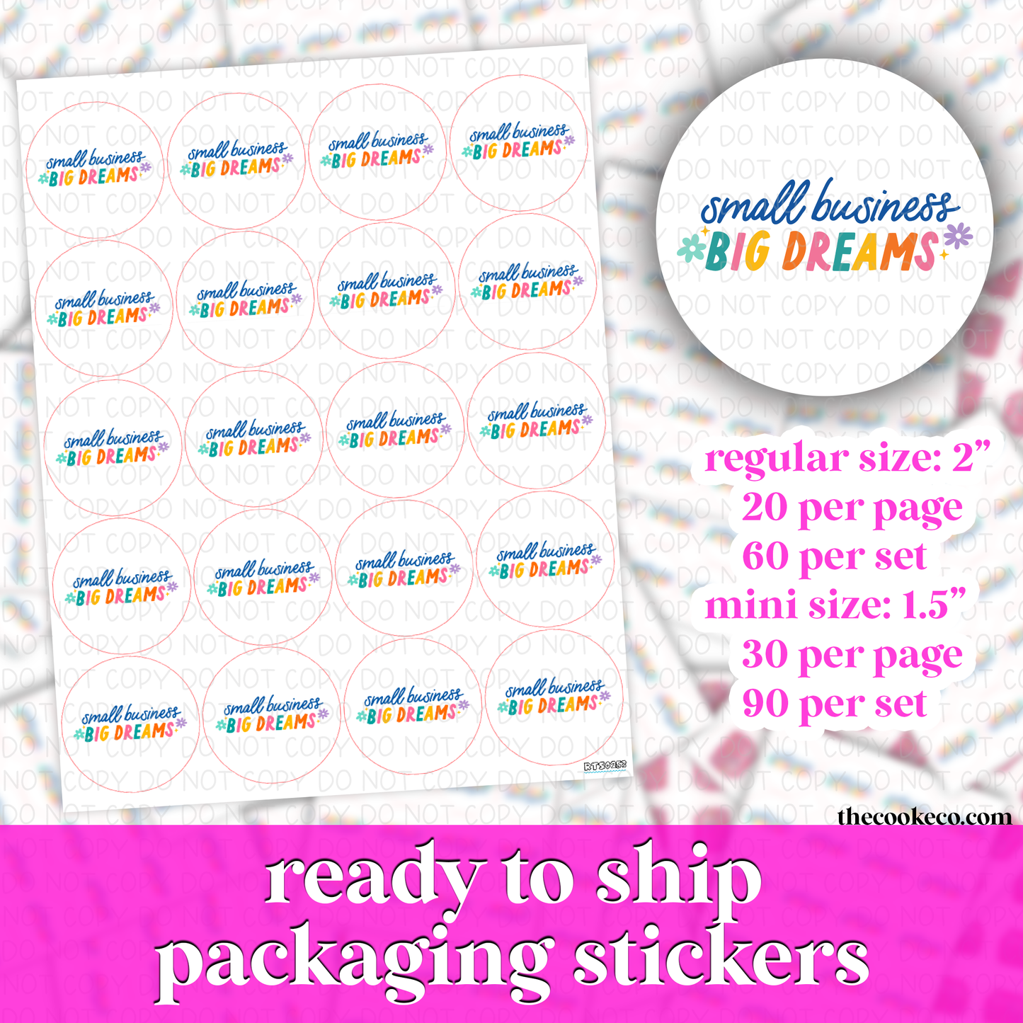 PACKAGING STICKERS | #RTS0253 - SMALL BUSINESS BIG DREAMS