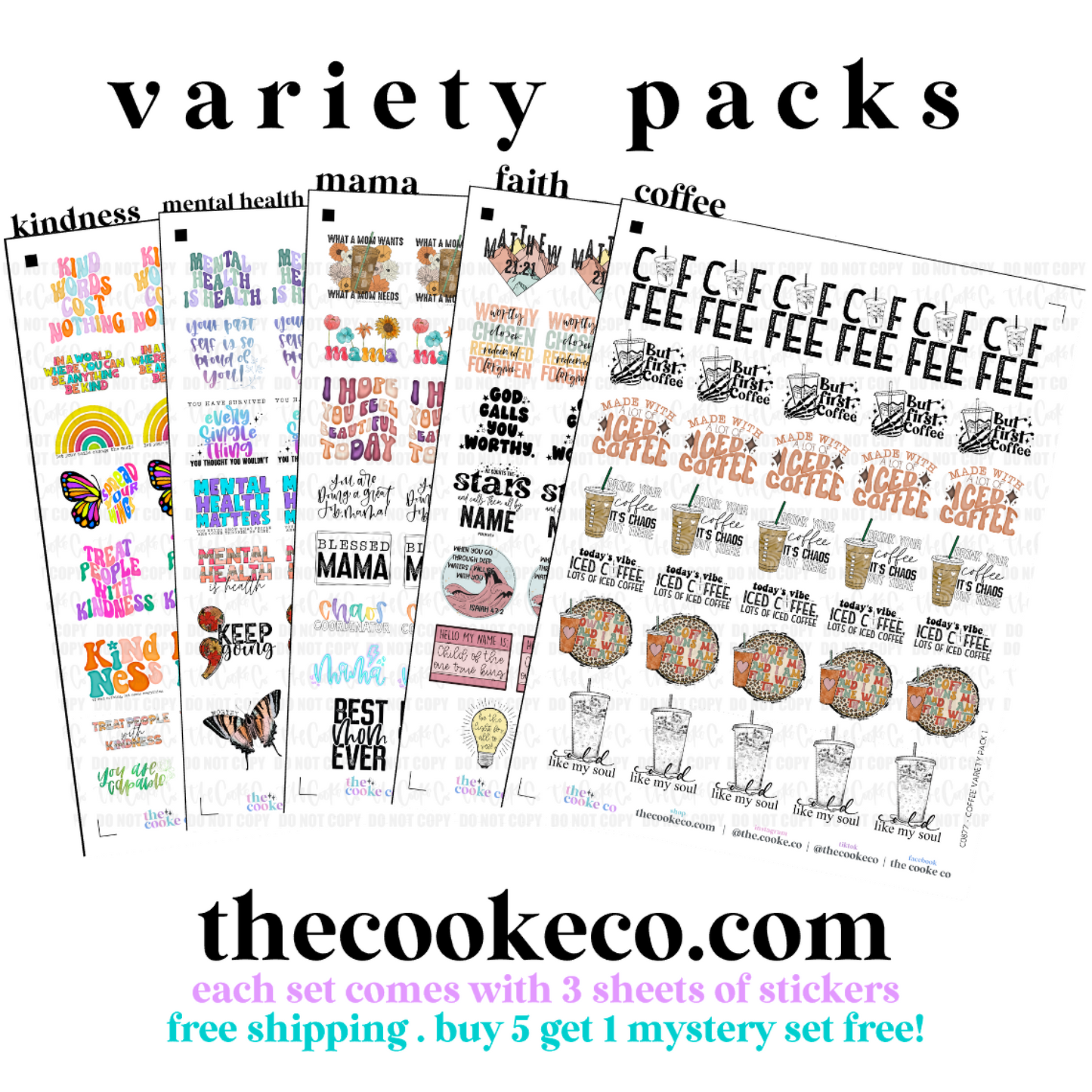 PTO Packaging Stickers | Themed Variety Packs