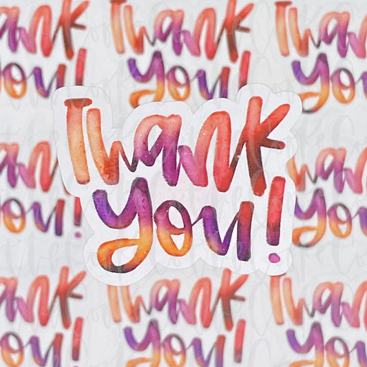 PTO Packaging Stickers | #C0369 - THANK YOU - WATERCOLOR FALL