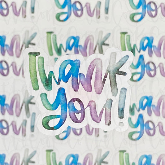 PTO Packaging Stickers | #C0370 - THANK YOU - WATERCOLOR WINTER