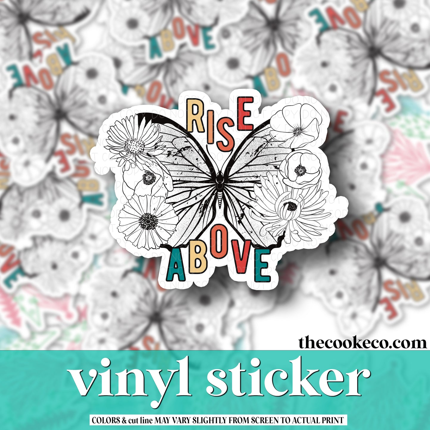 Vinyl Sticker | #V1005 - RISE ABOVE BUTTERFLY