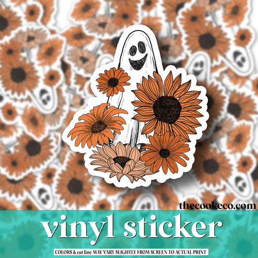 Vinyl Sticker | #V0782 - GHOST WITH HIS FLOWERS