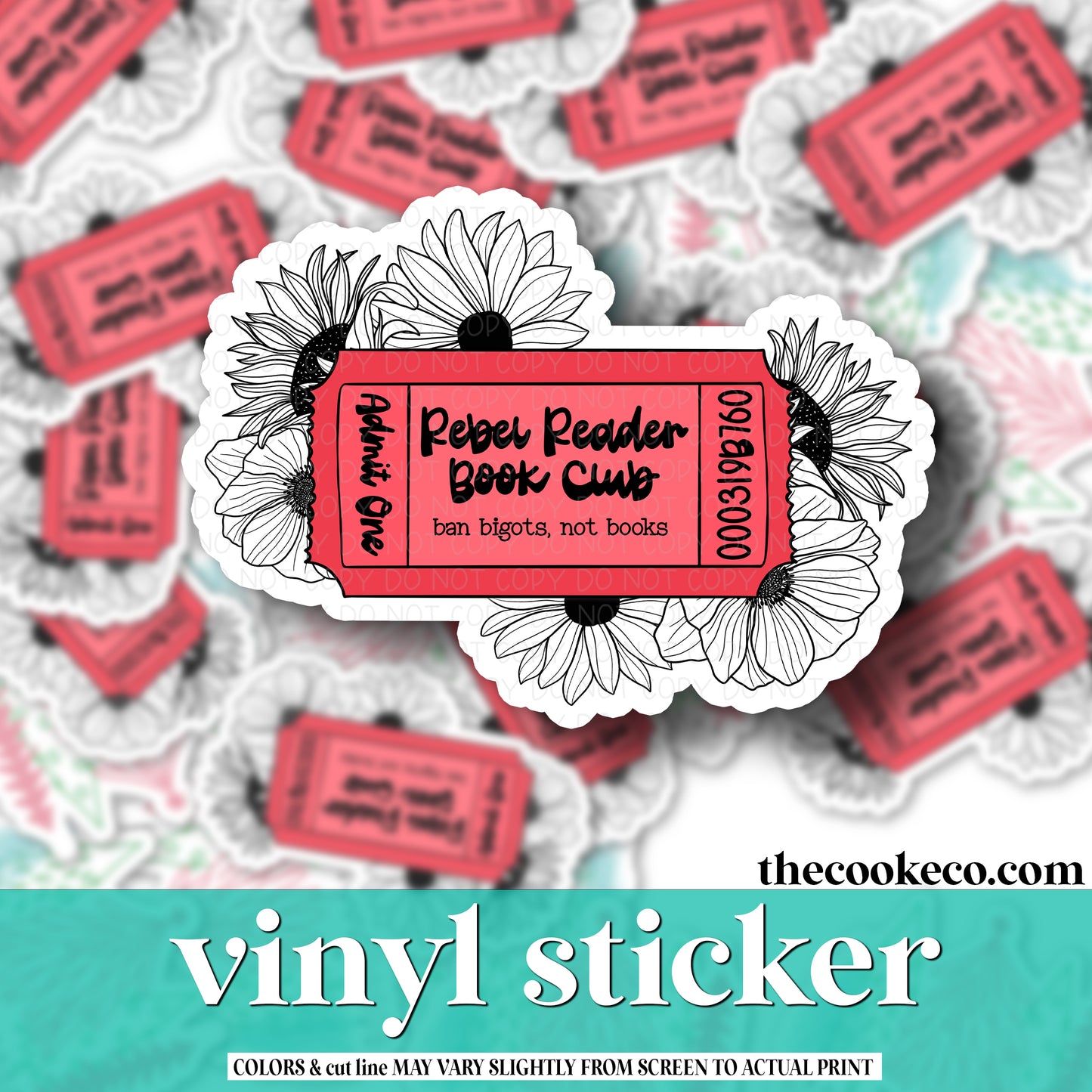 Vinyl Sticker | #V0955 - REBEL READER BOOK CLUB