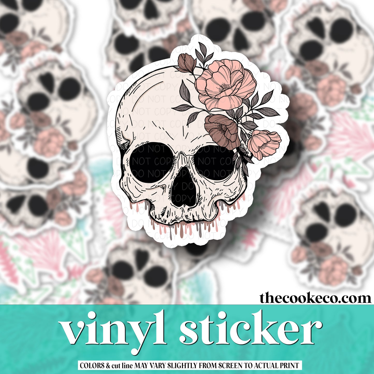 Vinyl Sticker | #V0969 - FLORAL SKULL