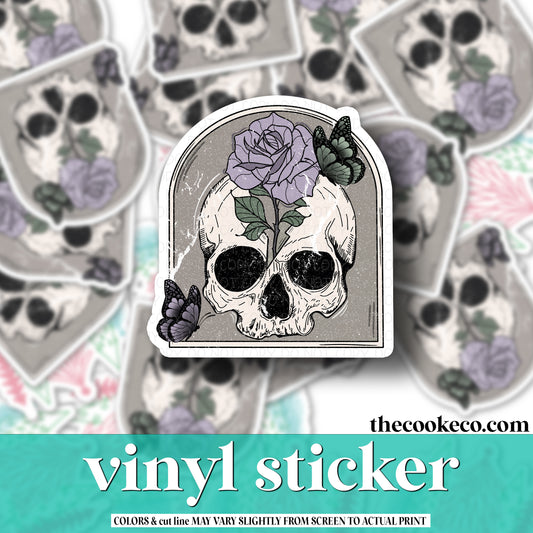 Vinyl Sticker | #V0998 - BUTTERFLY AND ROSE SKULL